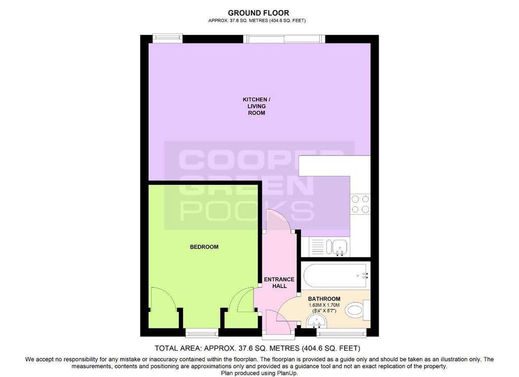 1 bedroom bungalow to rent - floorplan