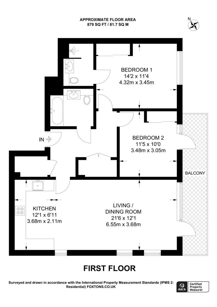 2 bedroom flat to rent - floorplan