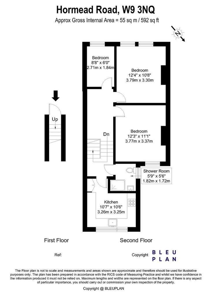 2 bedroom flat to rent - floorplan