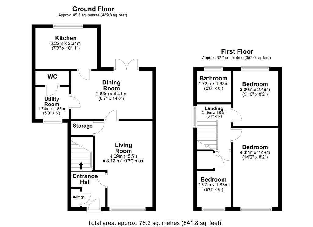 3 bedroom semi-detached house for sale - floorplan