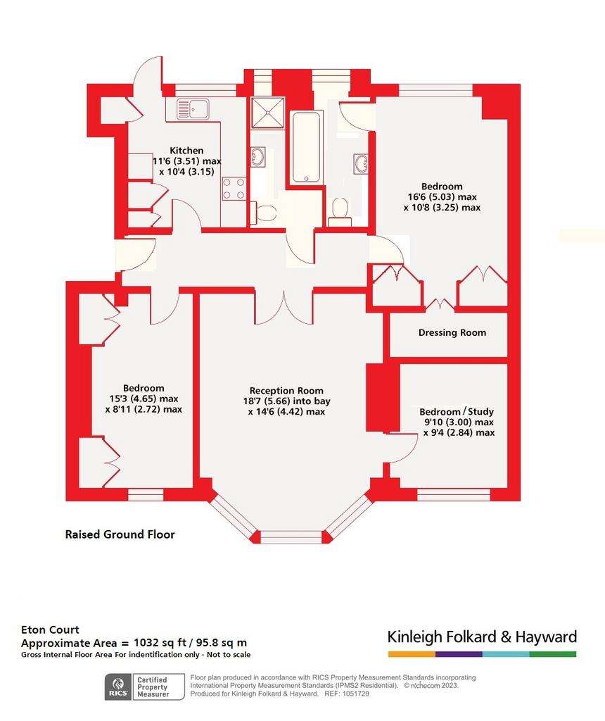 3 bedroom flat for sale - floorplan