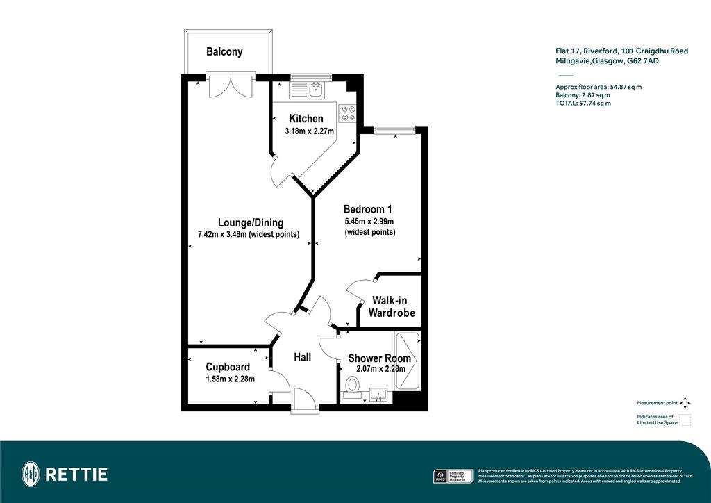 1 bedroom flat for sale - floorplan