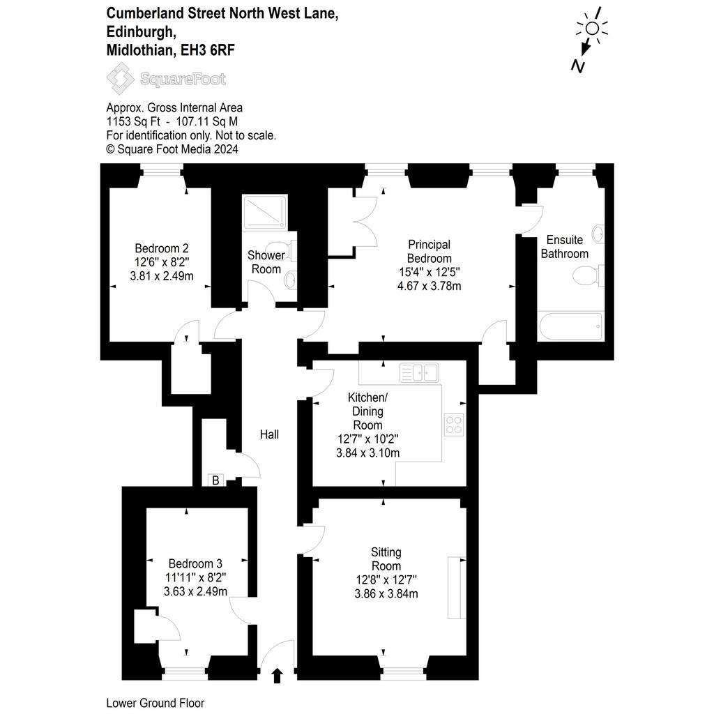 3 bedroom flat for sale - floorplan