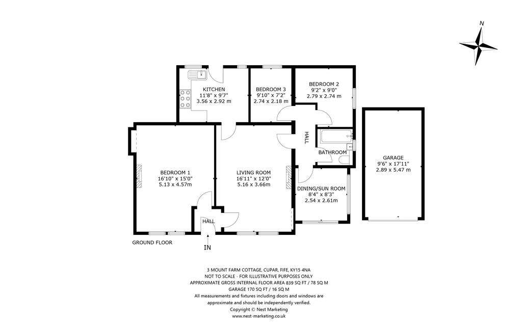 3 bedroom terraced house for sale - floorplan