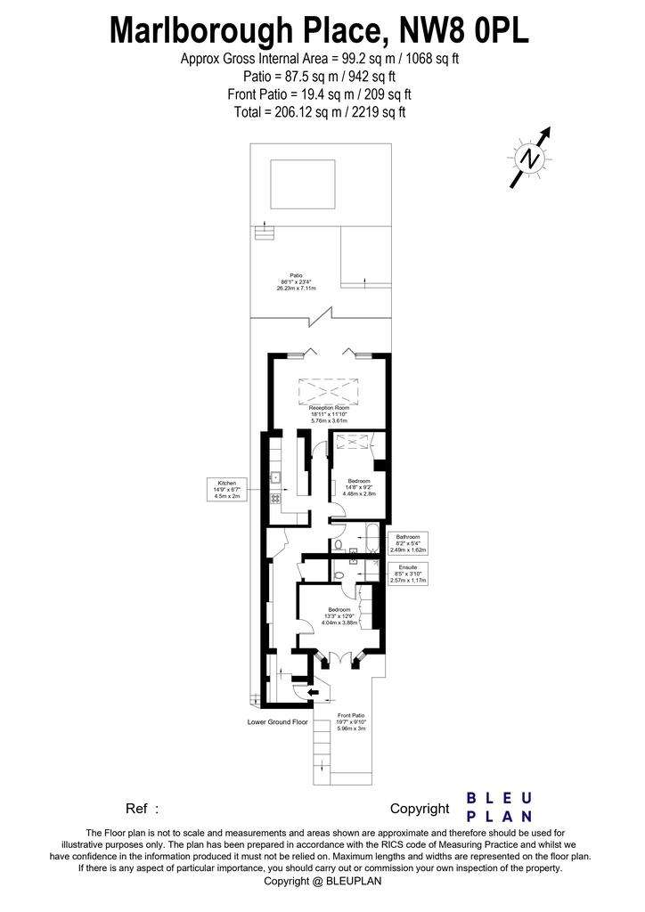 2 bedroom flat to rent - floorplan