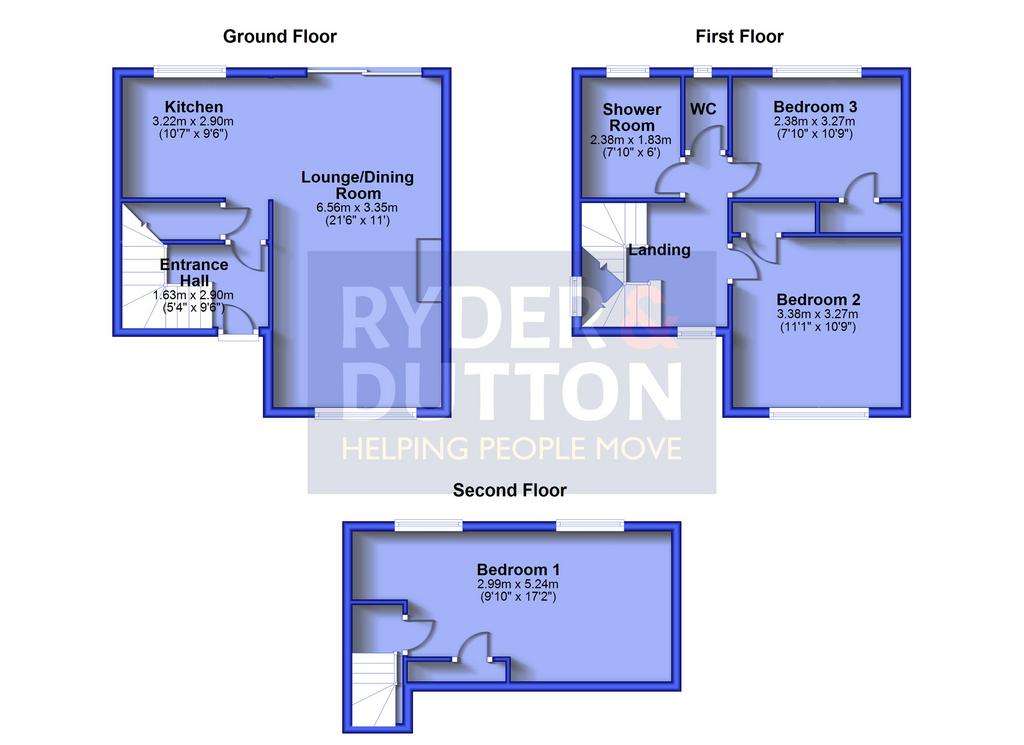 3 bedroom semi-detached house for sale - floorplan