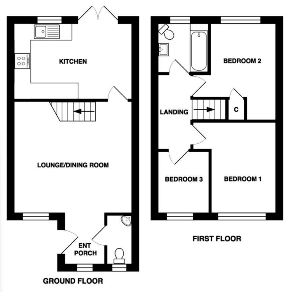 3 bedroom semi-detached house for sale - floorplan