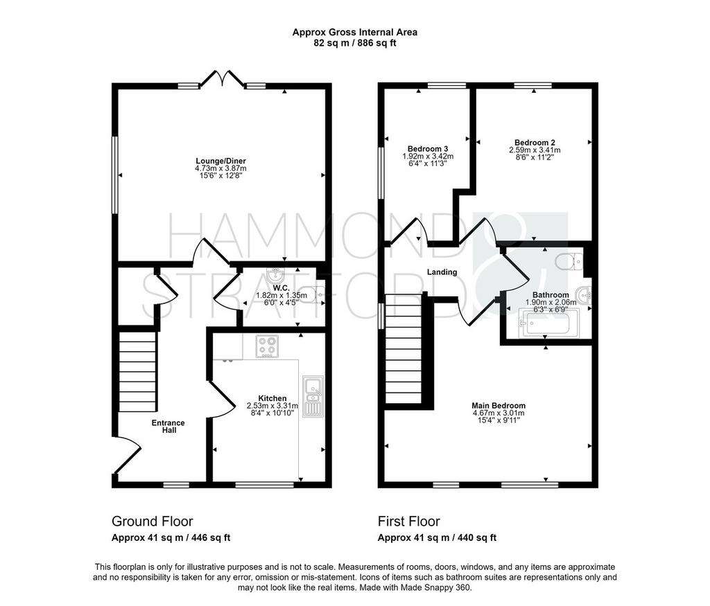 3 bedroom end of terrace house for sale - floorplan