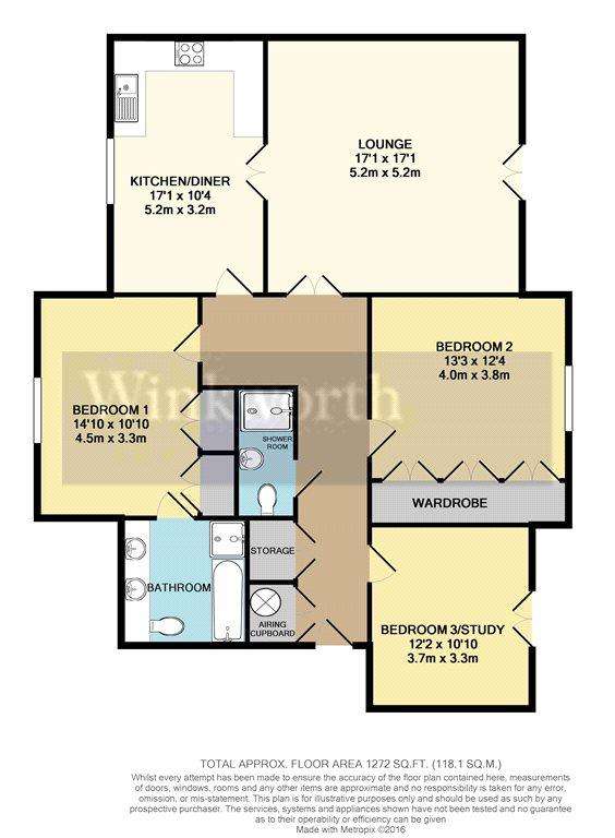 3 bedroom flat to rent - floorplan