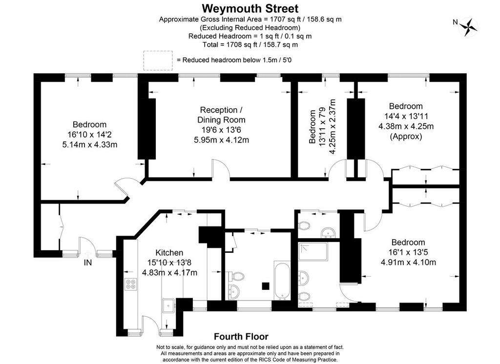 3 bedroom flat to rent - floorplan