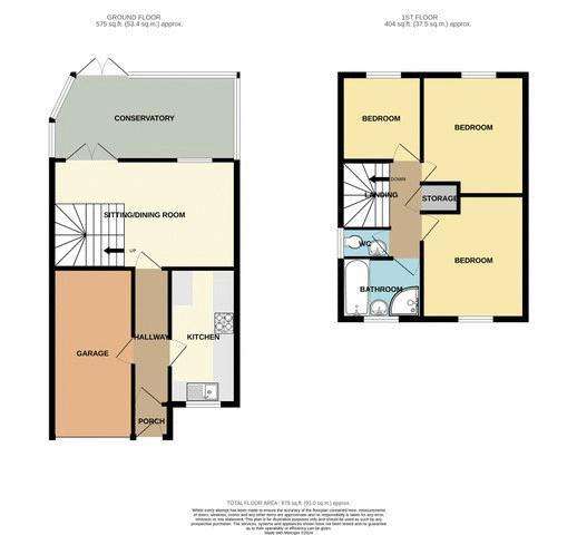 3 bedroom detached house for sale - floorplan