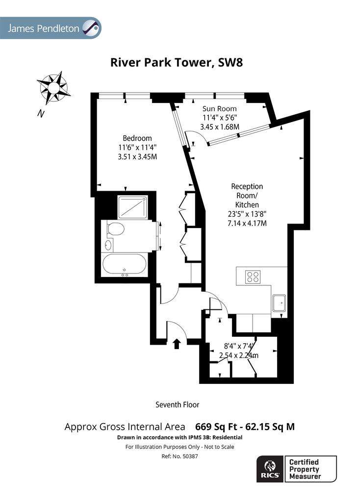 1 bedroom flat to rent - floorplan