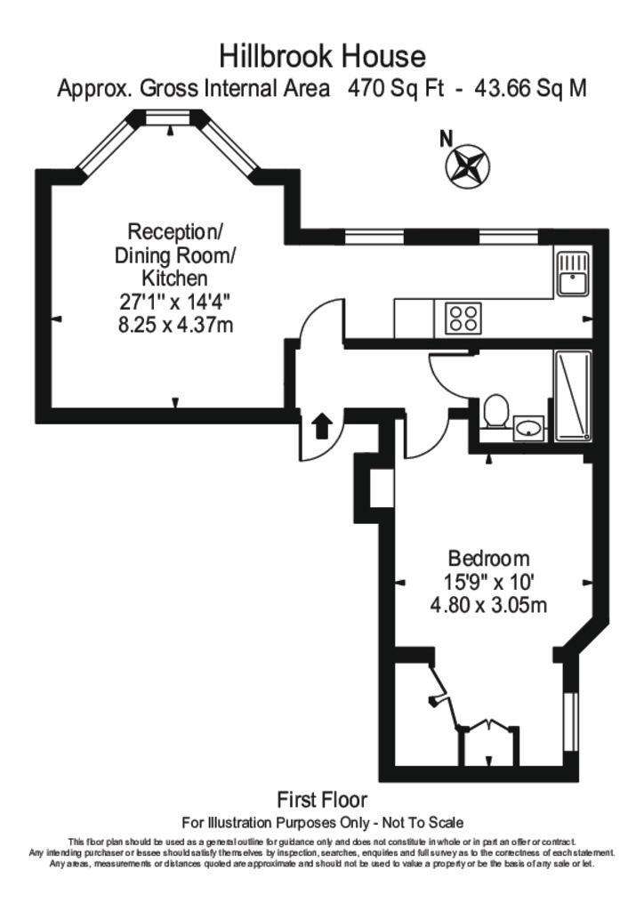 1 bedroom flat to rent - floorplan