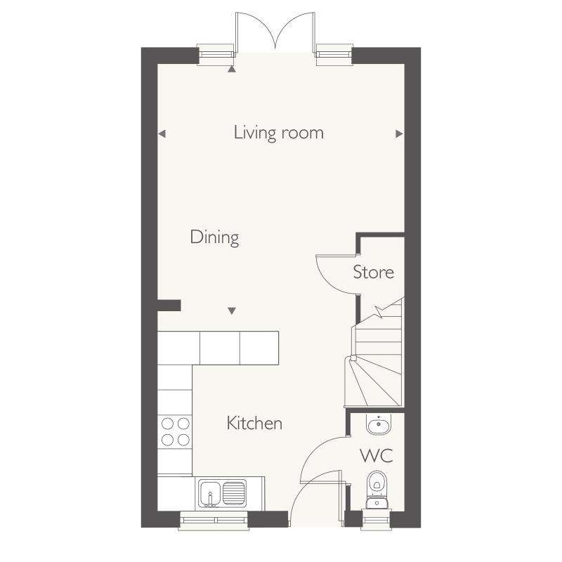 2 bedroom semi-detached house for sale - floorplan