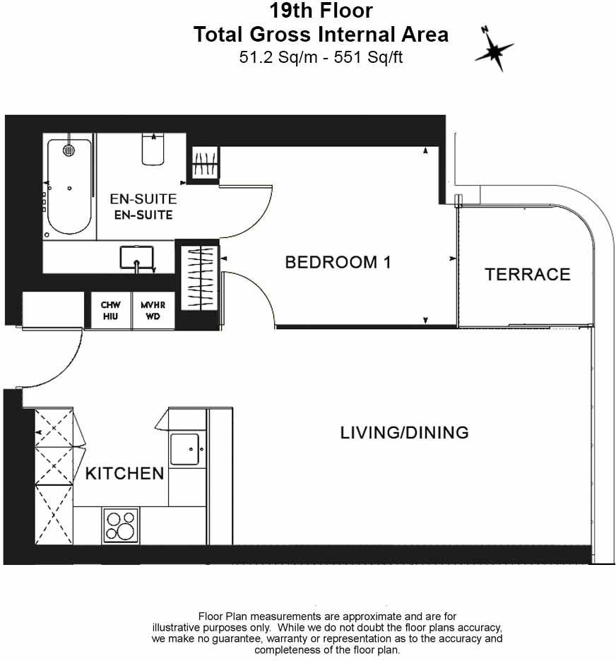 1 bedroom flat to rent - floorplan