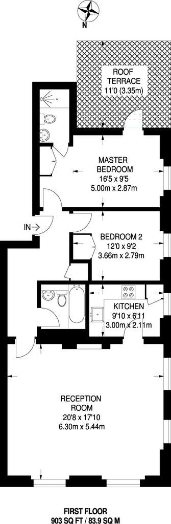 2 bedroom flat to rent - floorplan