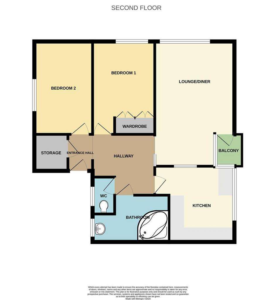 2 bedroom flat for sale - floorplan