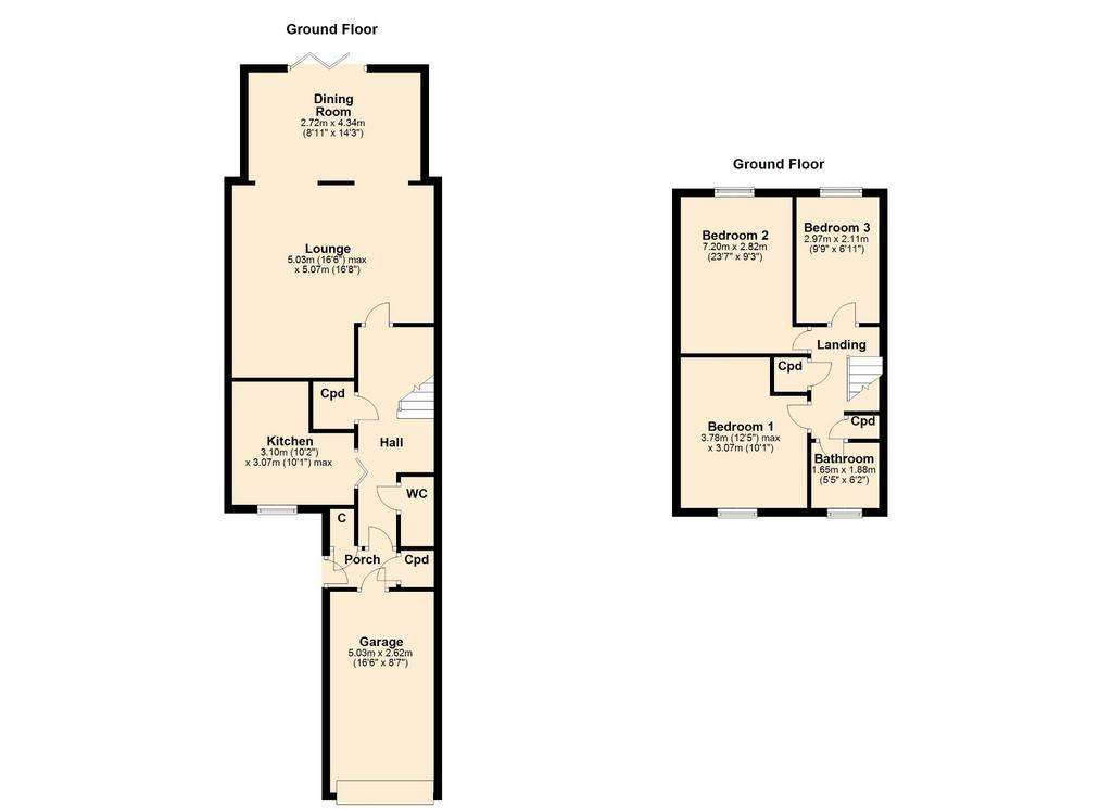 3 bedroom terraced house for sale - floorplan