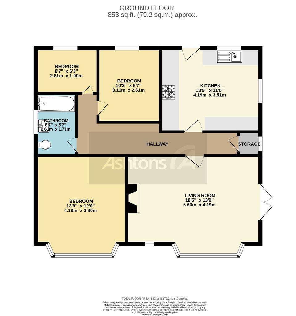 3 bedroom detached bungalow for sale - floorplan