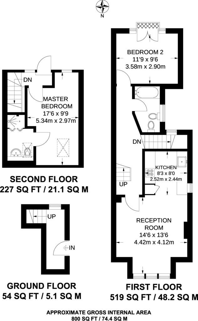 2 bedroom maisonette to rent - floorplan