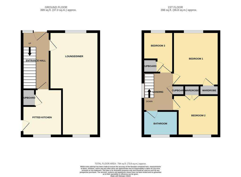 3 bedroom semi-detached house for sale - floorplan