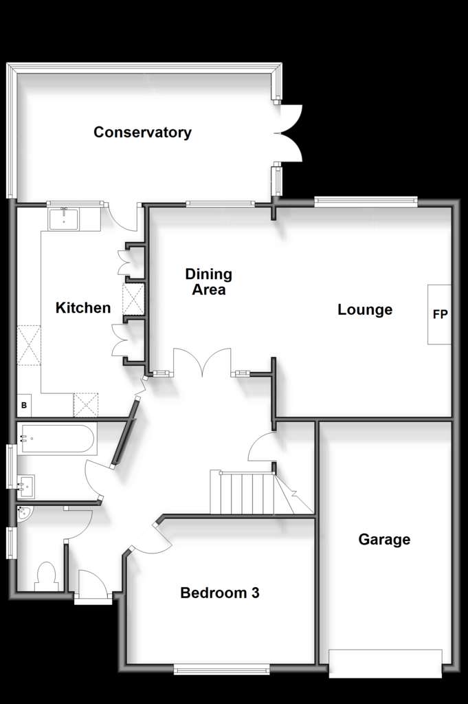 3 bedroom detached house for sale - floorplan