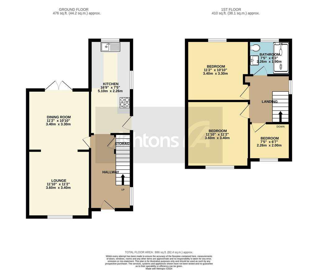 3 bedroom semi-detached house for sale - floorplan