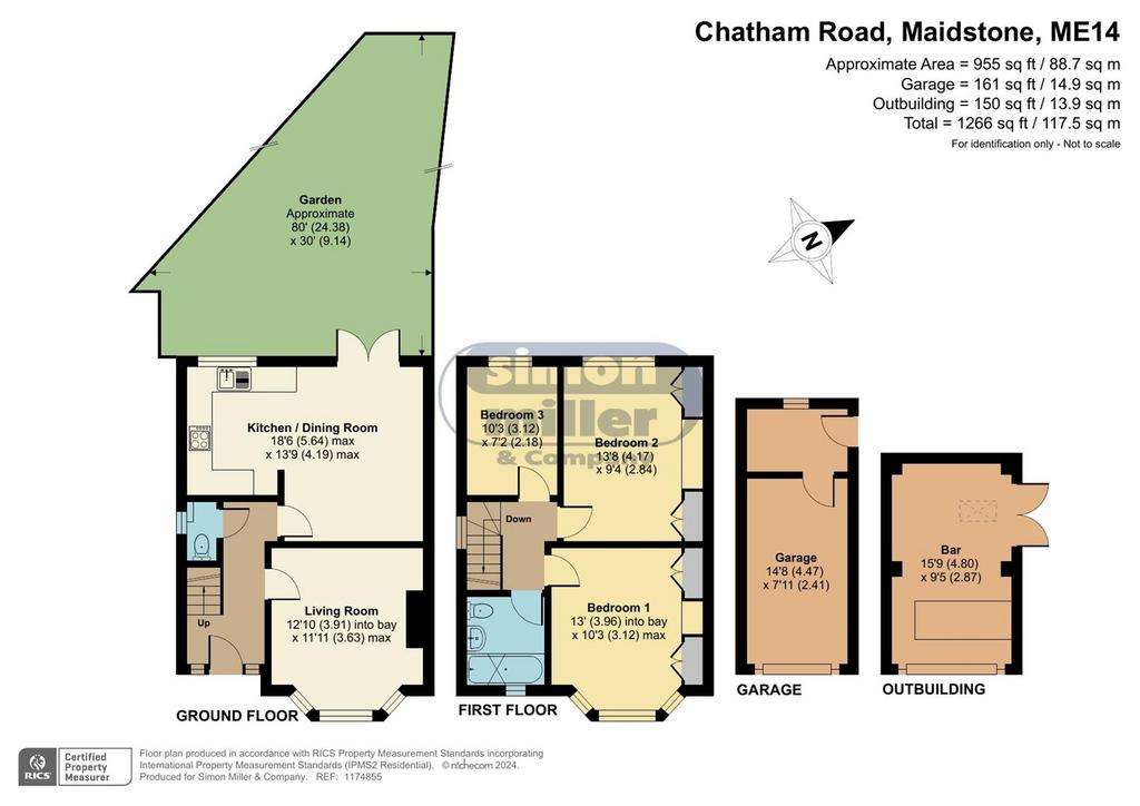 3 bedroom semi-detached house for sale - floorplan