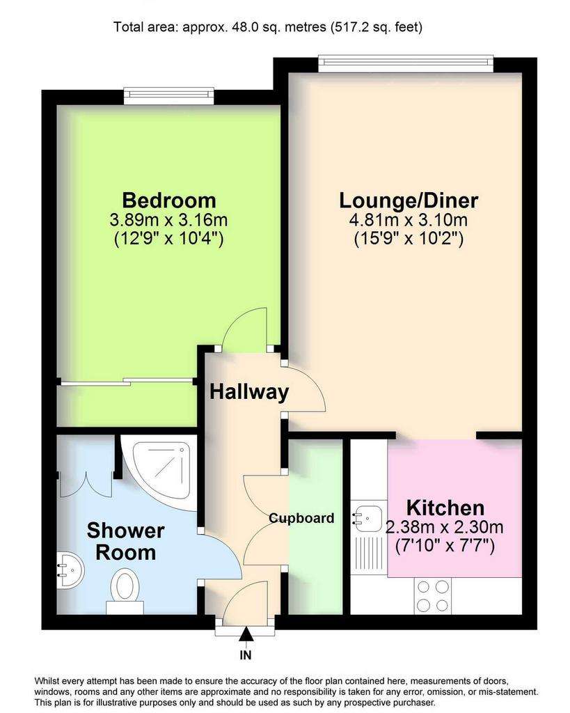 1 bedroom retirement property for sale - floorplan