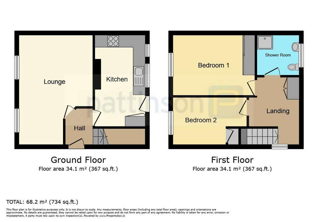 2 bedroom semi-detached house for sale - floorplan