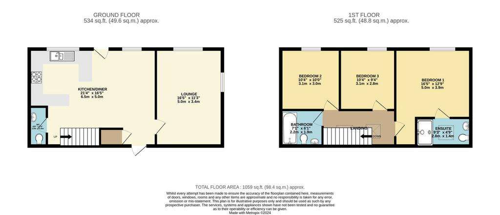 3 bedroom semi-detached house for sale - floorplan