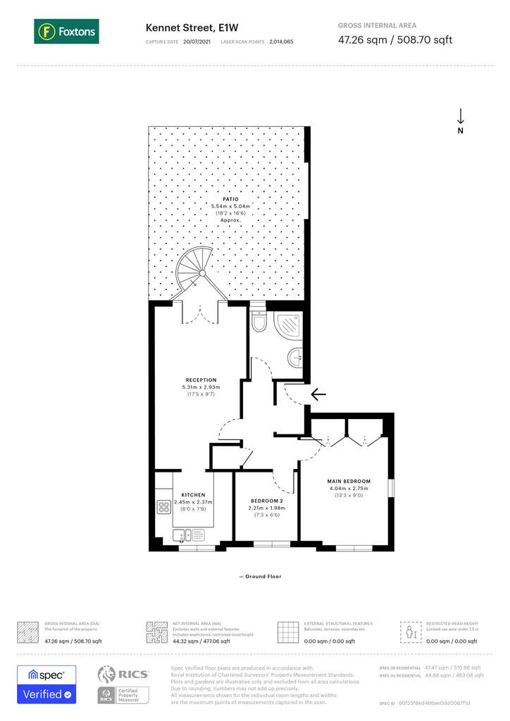 2 bedroom flat to rent - floorplan