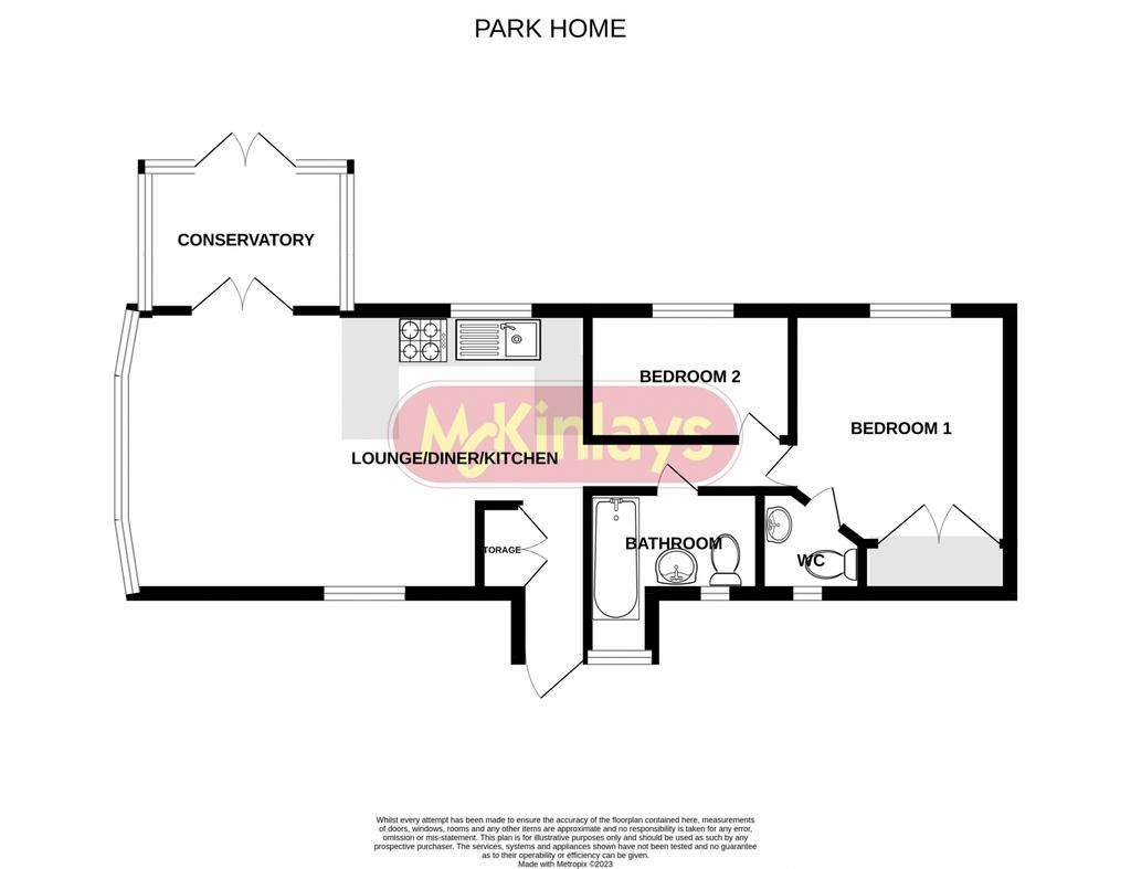 2 bedroom park home for sale - floorplan