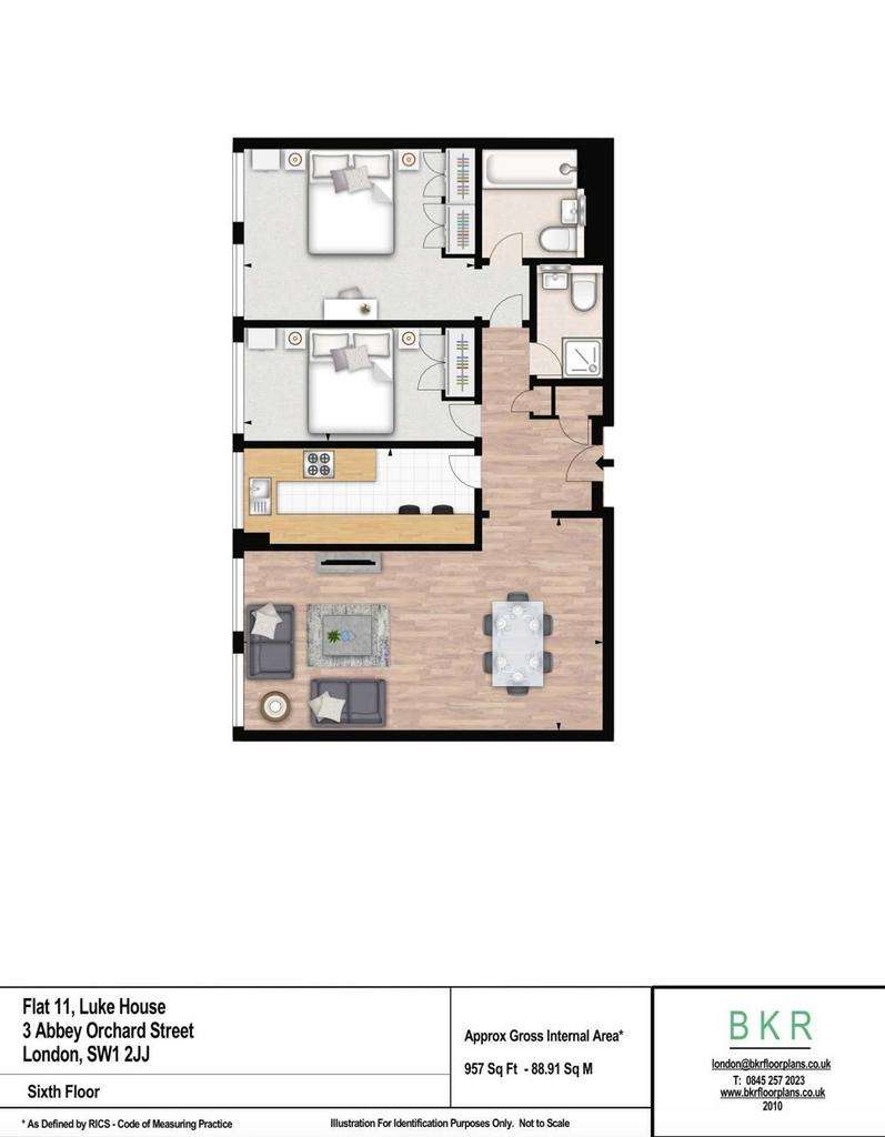 2 bedroom flat to rent - floorplan