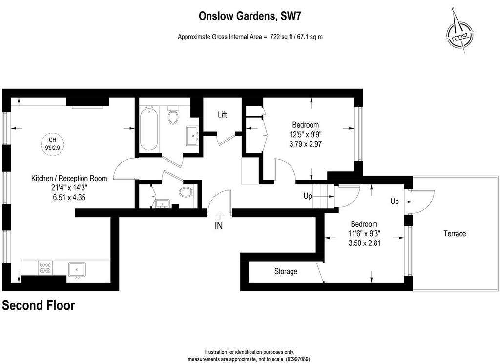 2 bedroom flat to rent - floorplan