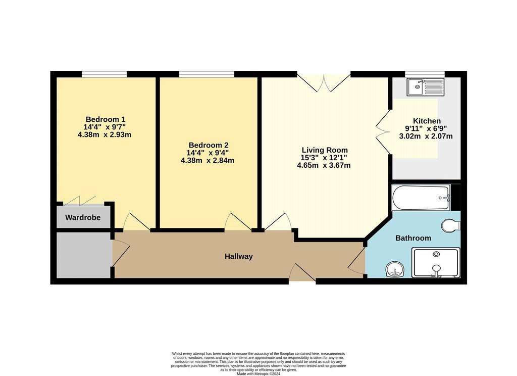 2 bedroom flat for sale - floorplan