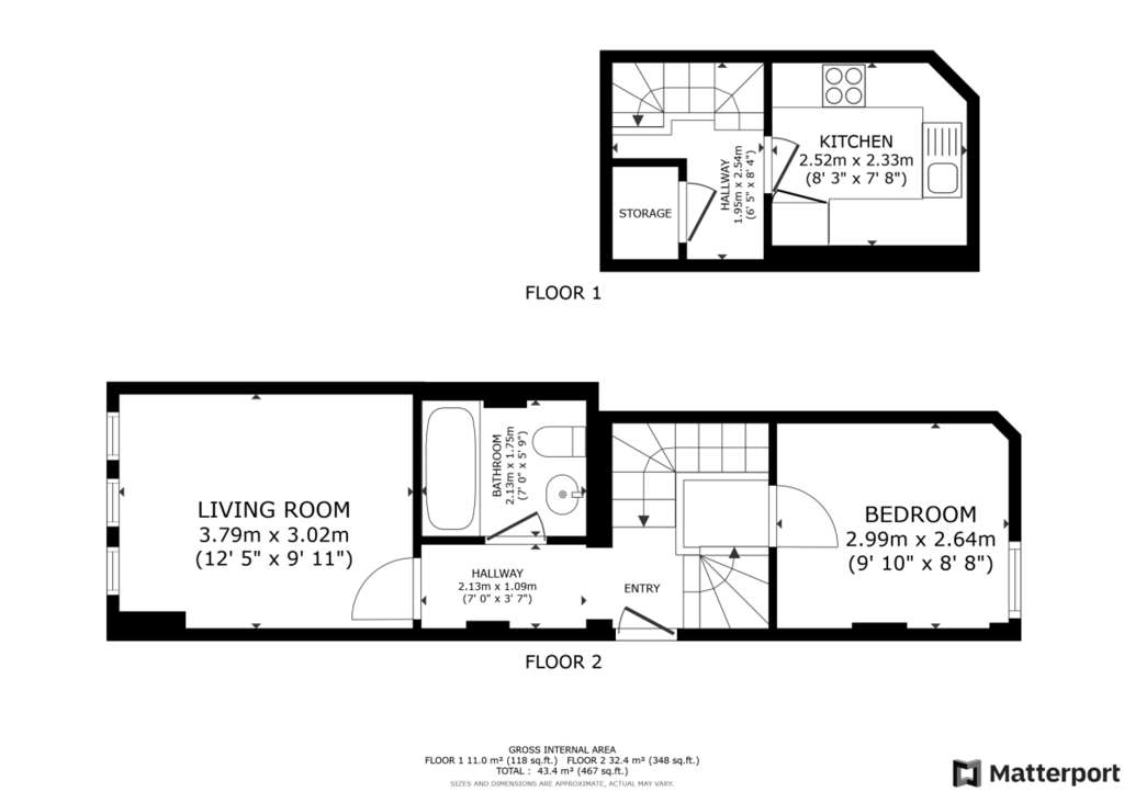 1 bedroom flat for sale - floorplan