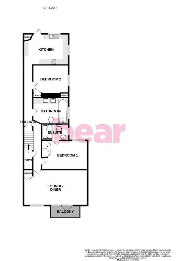 2 bedroom penthouse apartment for sale - floorplan