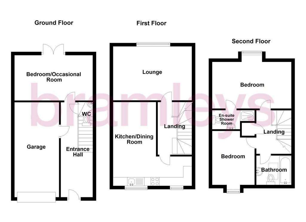 3 bedroom town house for sale - floorplan