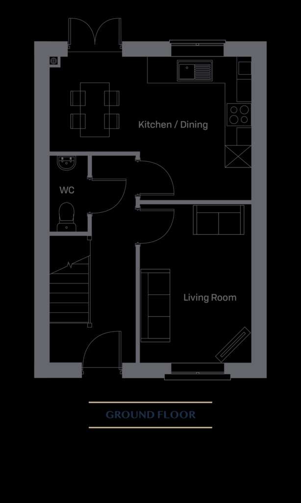 2 bedroom semi-detached house for sale - floorplan