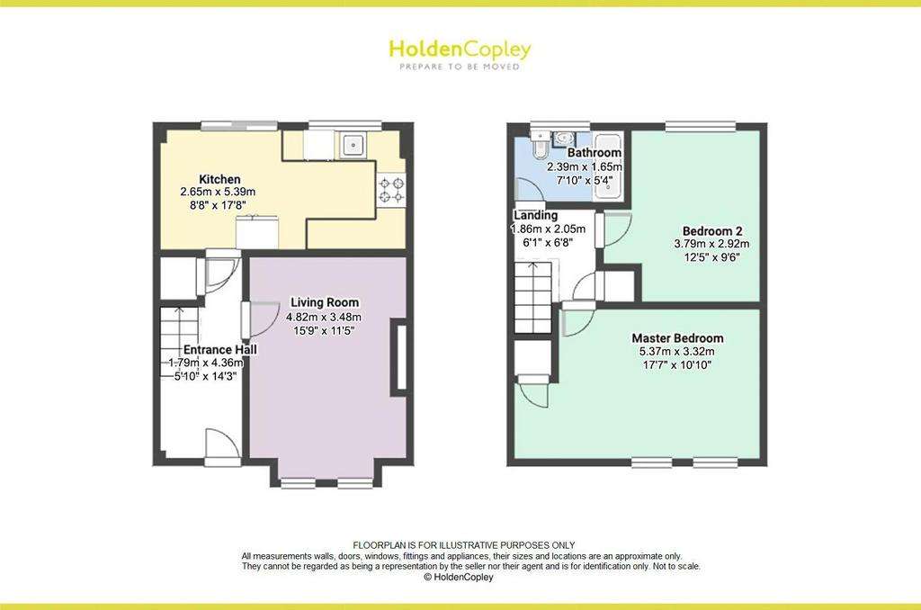 2 bedroom end of terrace house for sale - floorplan