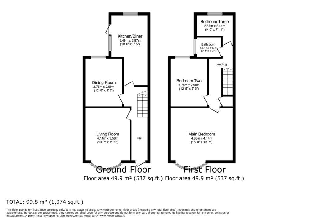 3 bedroom terraced house for sale - floorplan