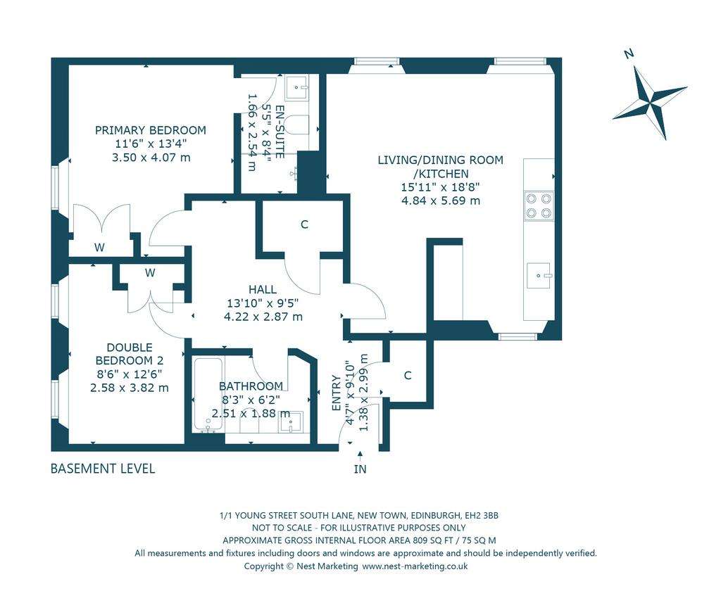 2 bedroom ground floor flat for sale - floorplan