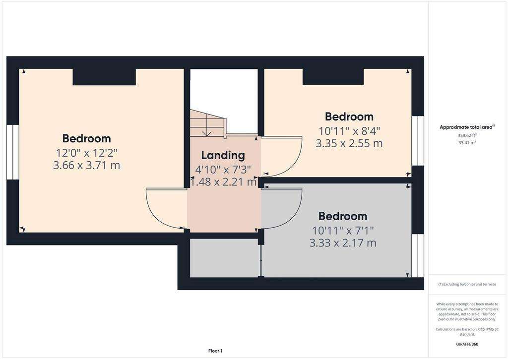 3 bedroom terraced house for sale - floorplan