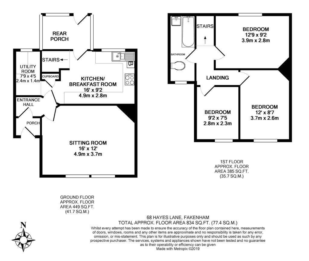 3 bedroom semi-detached house for sale - floorplan