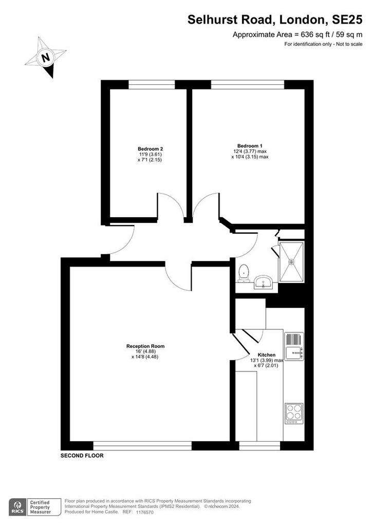 2 bedroom flat for sale - floorplan