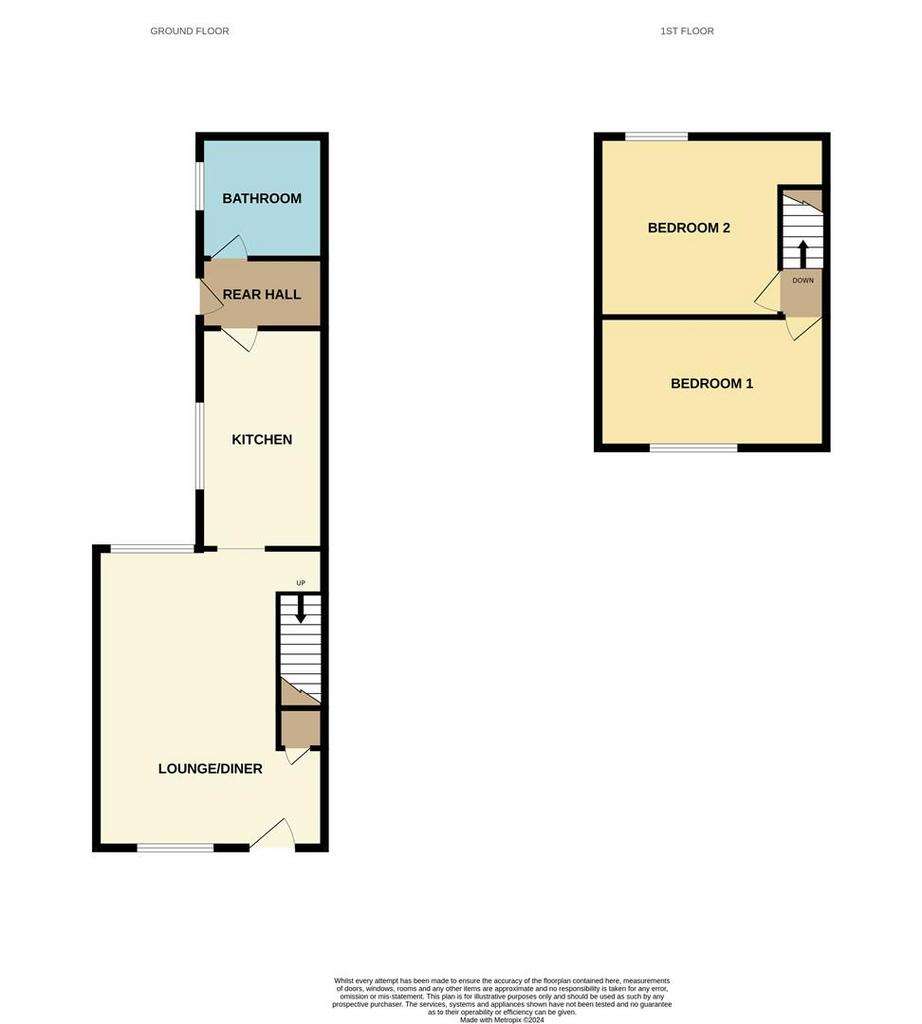 2 bedroom terraced house for sale - floorplan