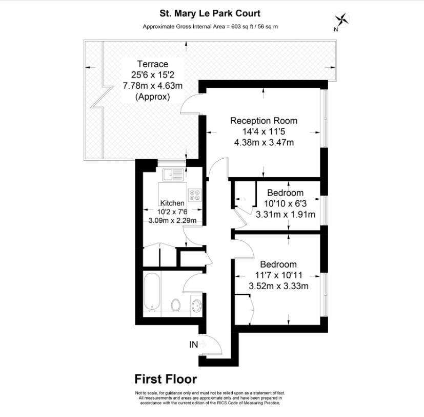 3 bedroom flat to rent - floorplan