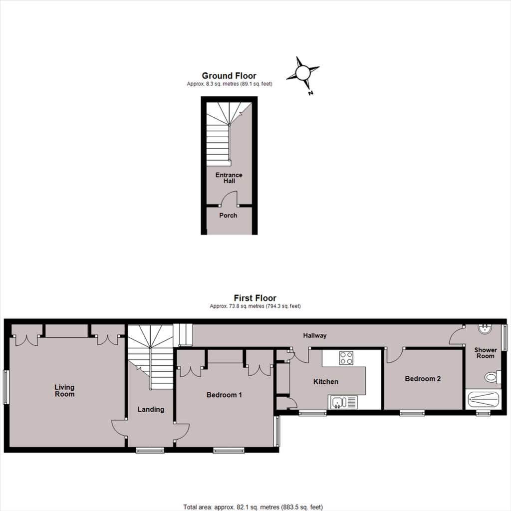 2 bedroom flat to rent - floorplan