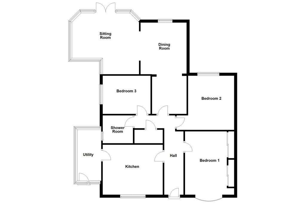 3 bedroom bungalow for sale - floorplan